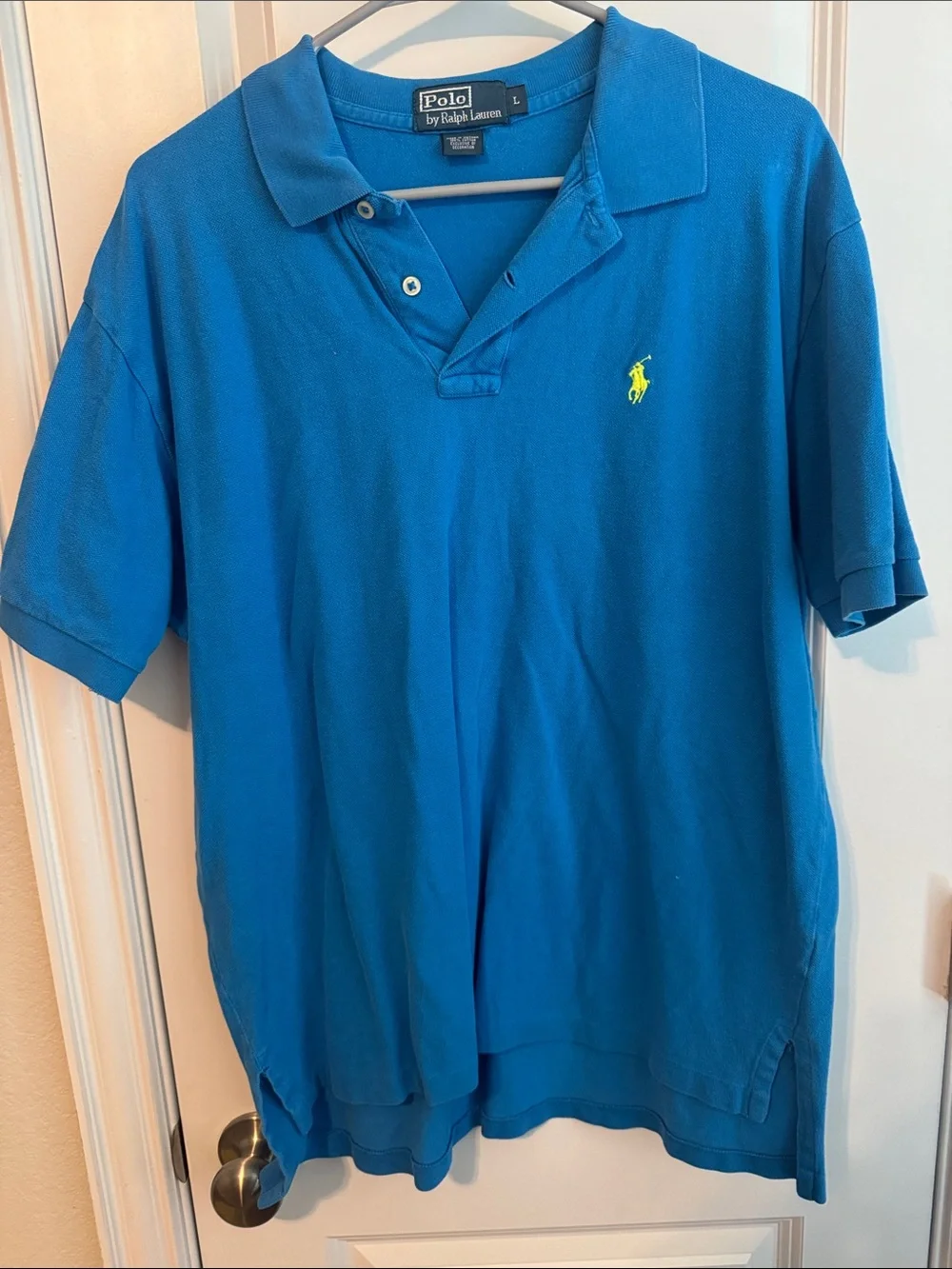 Polo by Ralph Lauren Bright Blue Short-Sleeve Polo with Yellow Pony